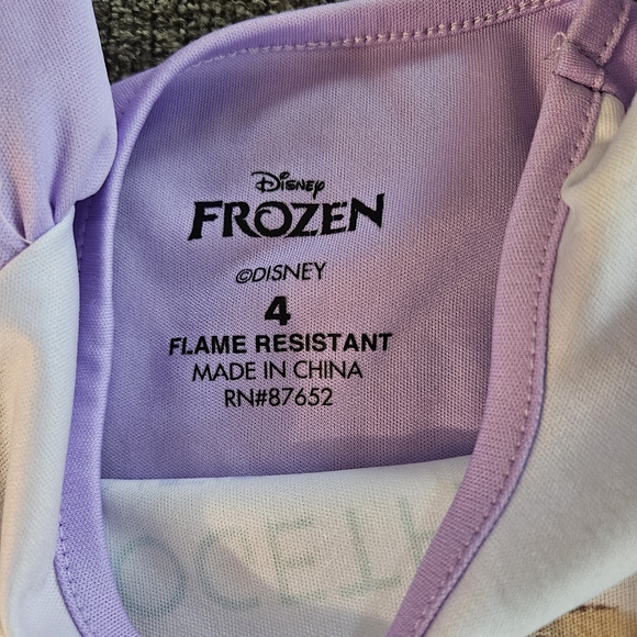 Disney Frozen Lavender and White Nightgown 4T - Picture 2 of 2